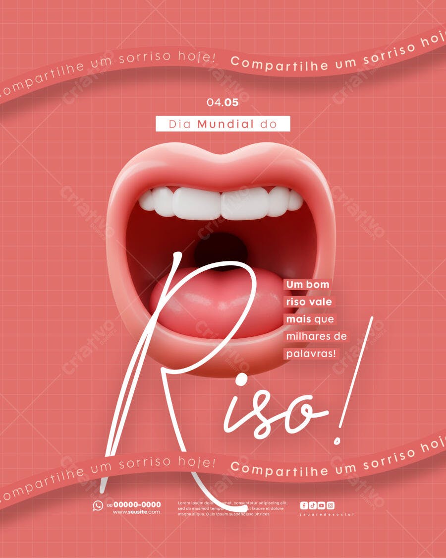 Flyer Dia Mundial do Riso PSD Editável