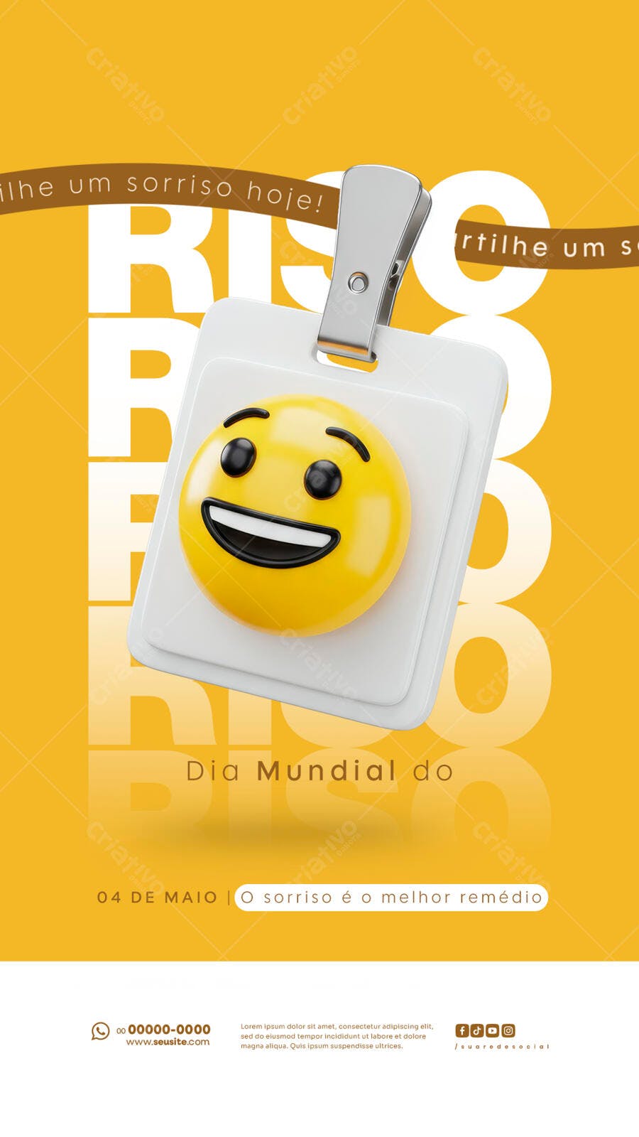 Flyer Dia Mundial do Sorriso 04 de Maio PSD Editável
