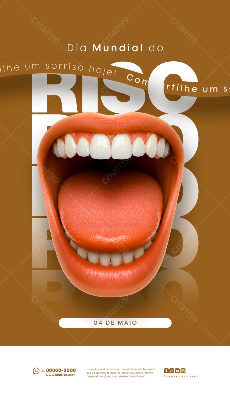 Flyer Dia Mundial do Riso PSD Editável - 04 de Maio