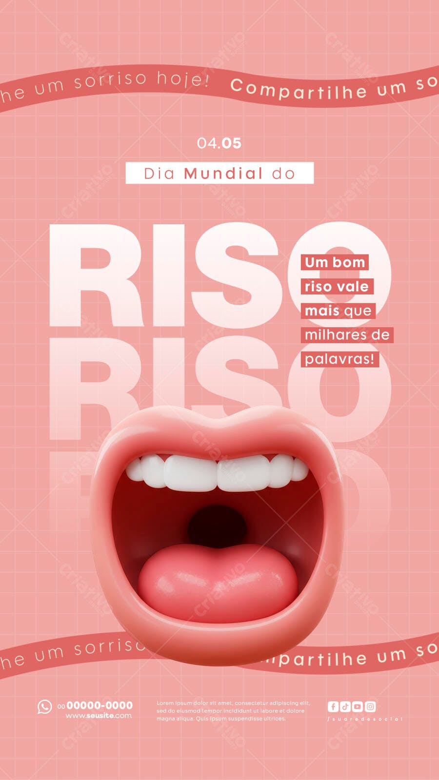Flyer Dia Mundial do Riso 04/05 PSD Editável