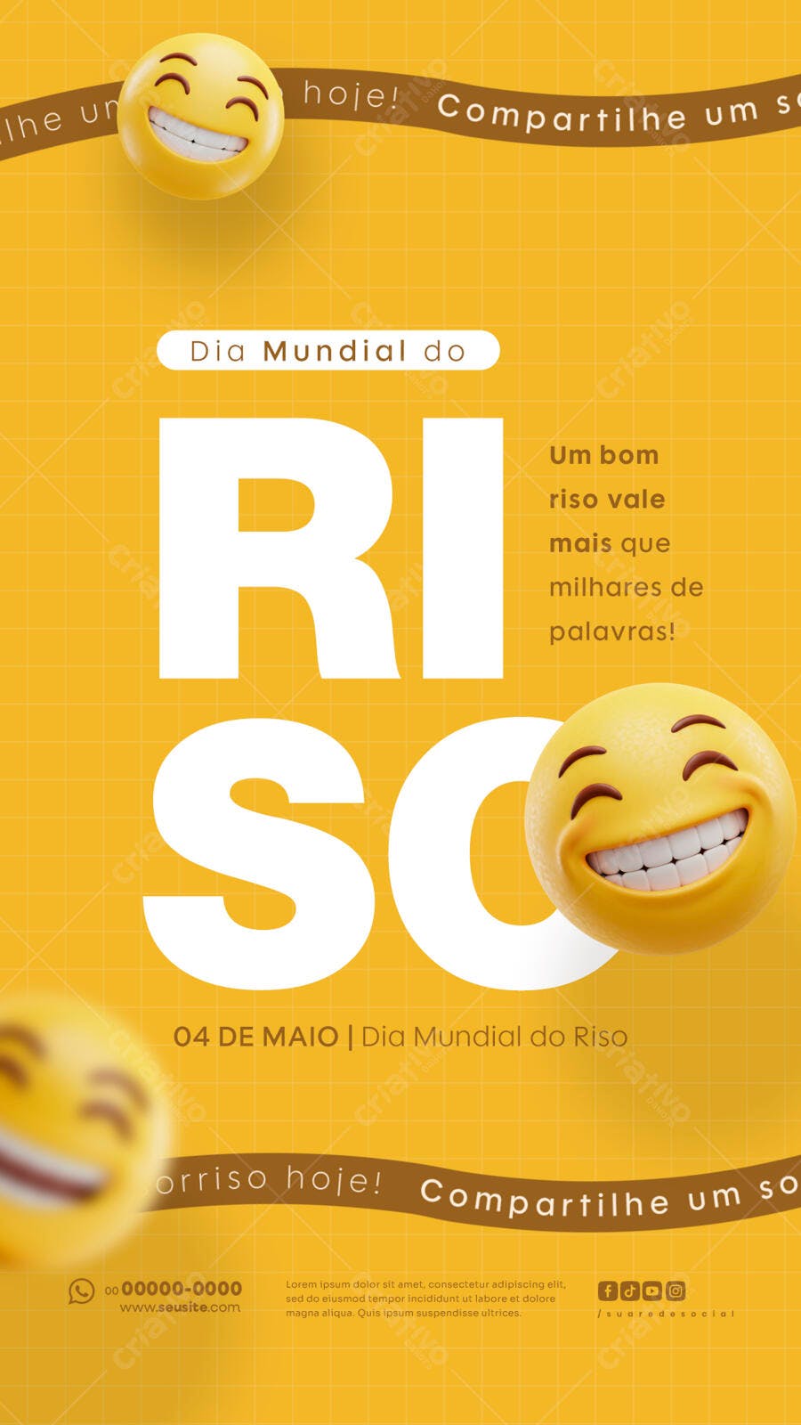 Flyer Dia Mundial do Riso PSD Editável