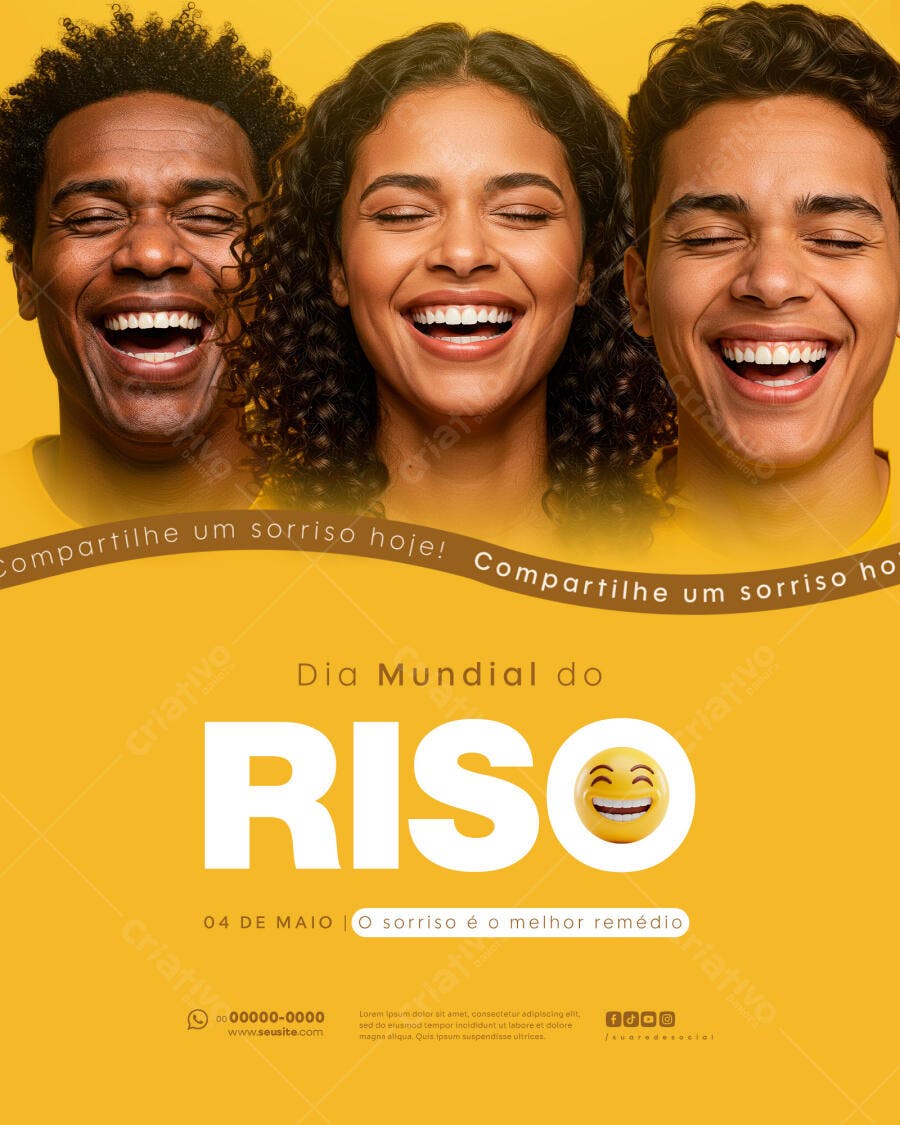 Flyer Dia Mundial do Riso PSD Editável