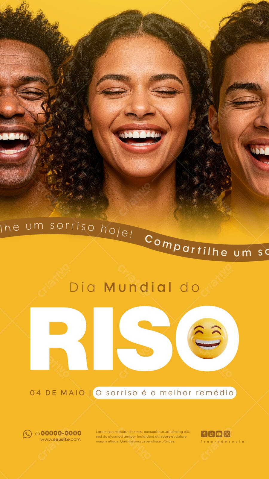Flyer Dia Mundial do Riso 04 de Maio PSD Editável