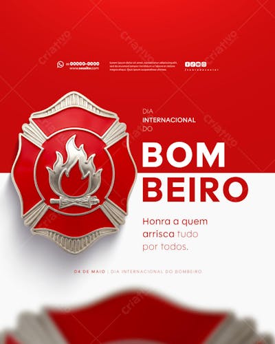 Dia Internacional do Bombeiro 04 de Maio Social Media feed editável (2)