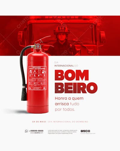 Dia Internacional do Bombeiro 04 de Maio Social Media feed editável (6)