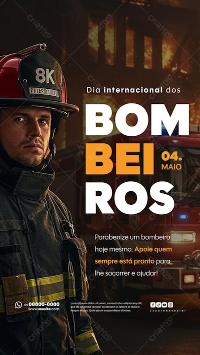 Dia Internacional do Bombeiro 04 de Maio Social Media story editável (1)