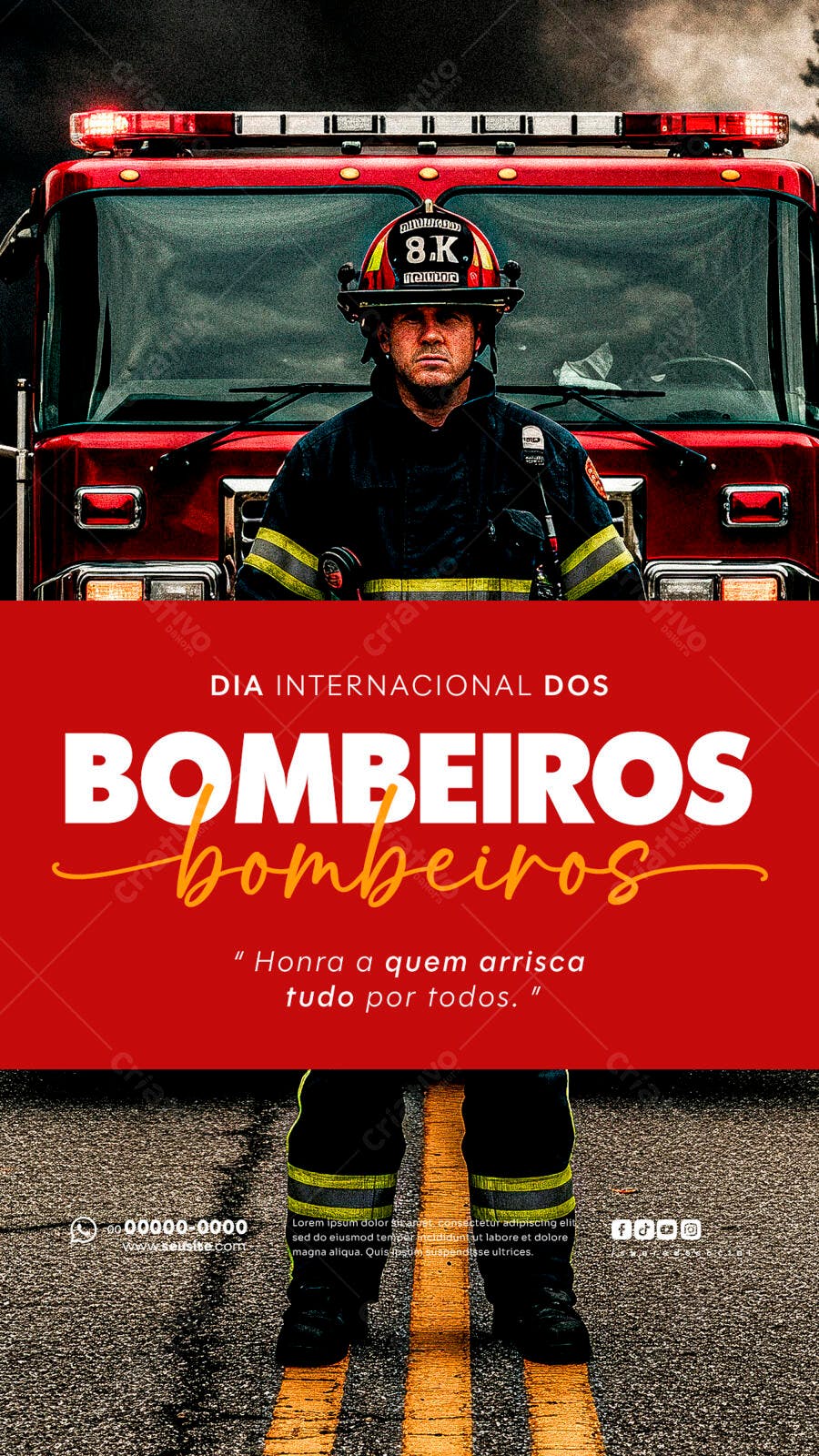 Flyer Dia Internacional dos Bombeiros PSD Editável