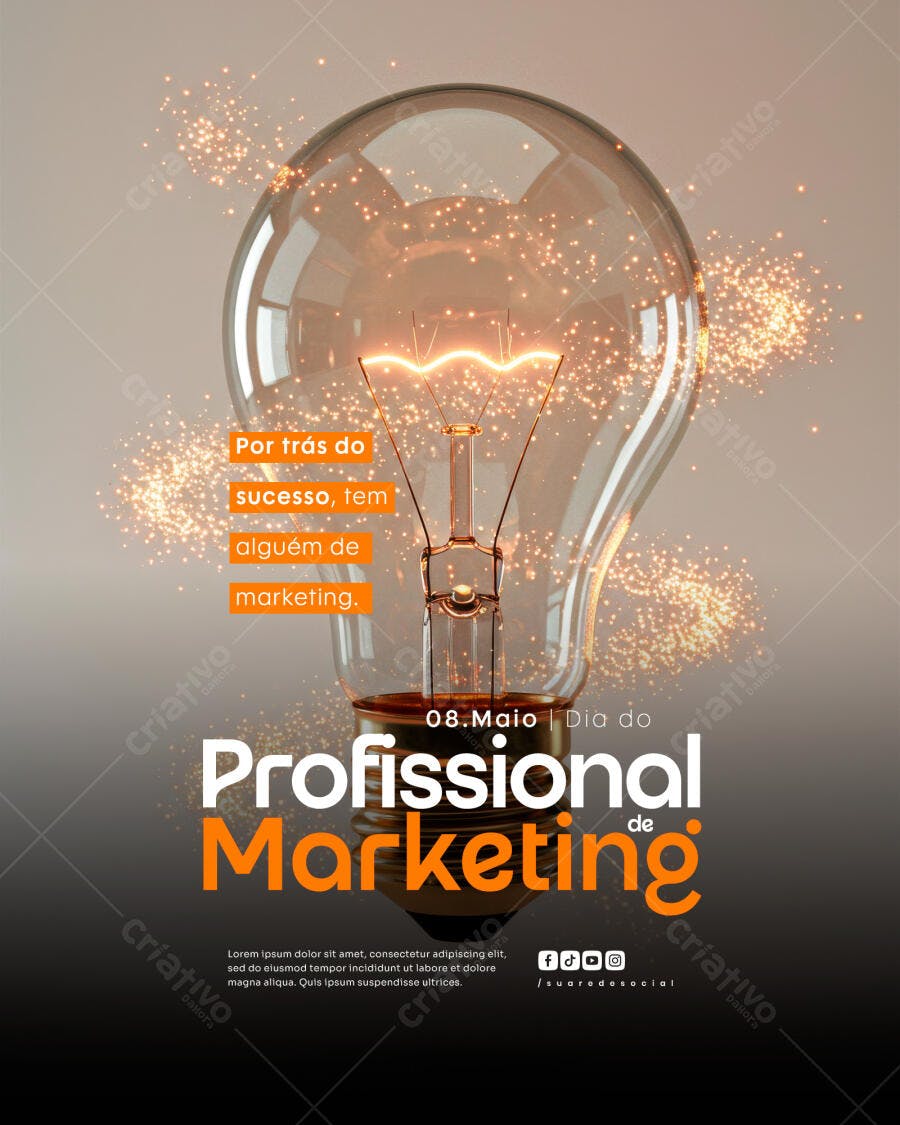 Flyer Dia do Profissional de Marketing PSD Editável