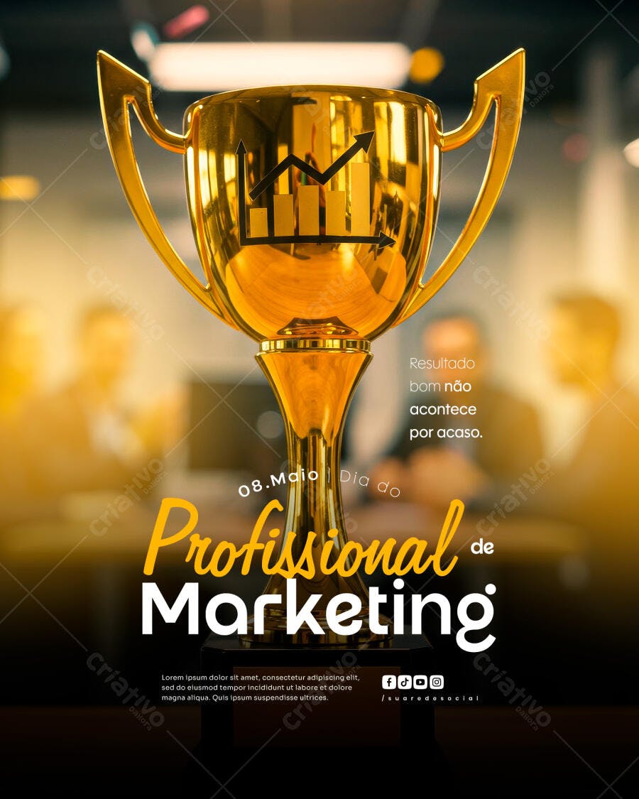 Flyer Dia do Profissional de Marketing PSD Editável