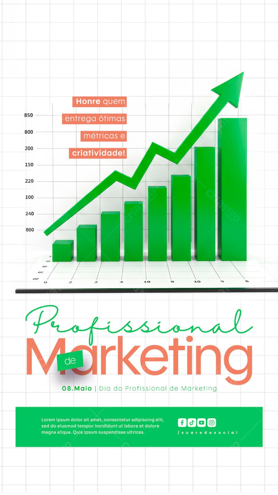 Flyer Dia do Profissional de Marketing PSD Editável