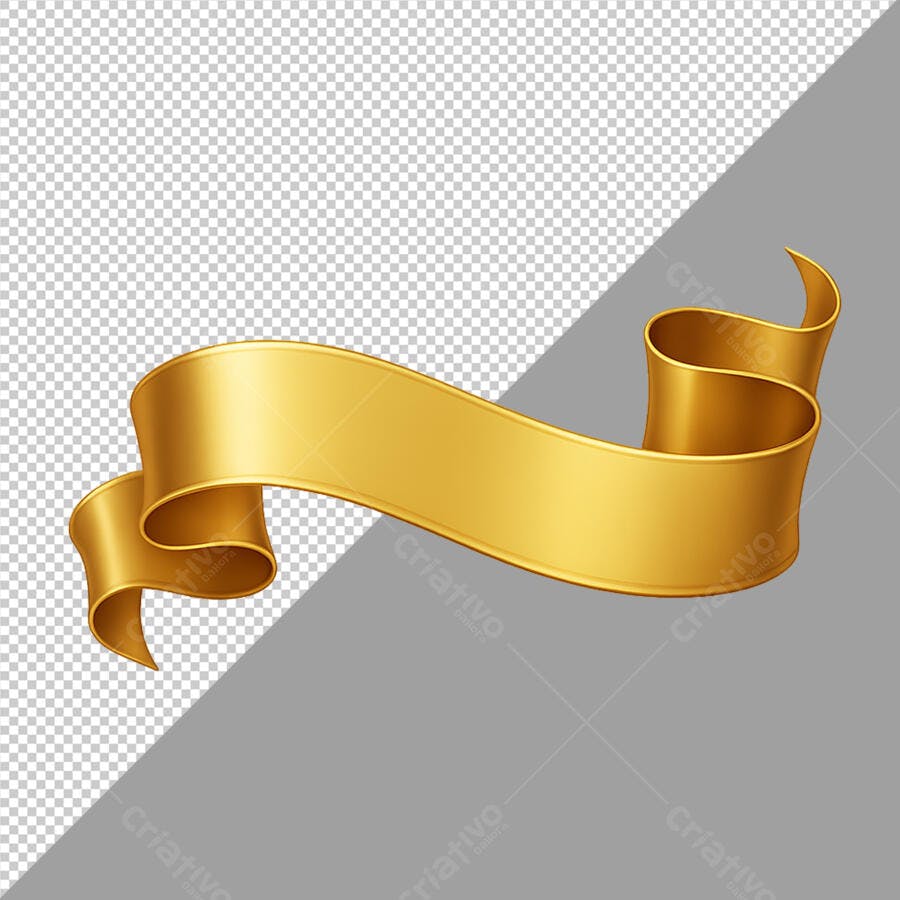 Fita Dourada para Design de Logos PSD Editável