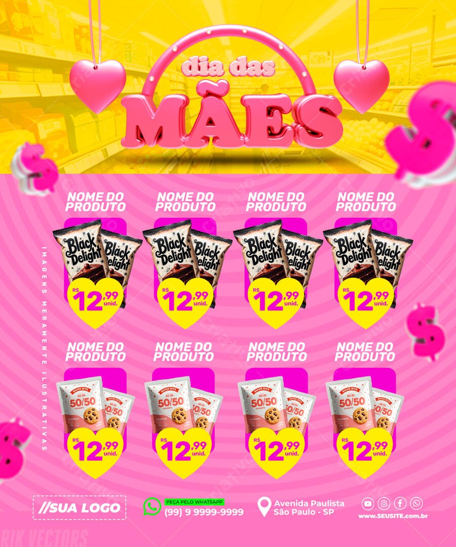 Flyer Dia das Mães PSD Editável