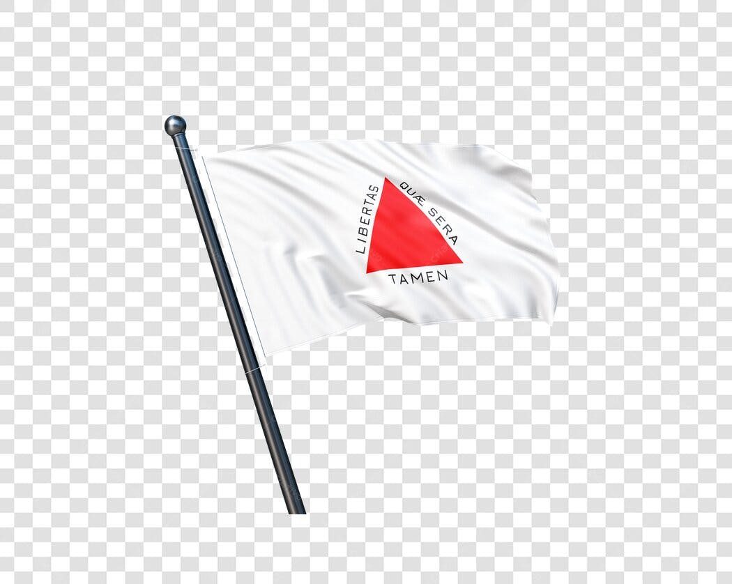 Mockup Bandeira com fundo transparente