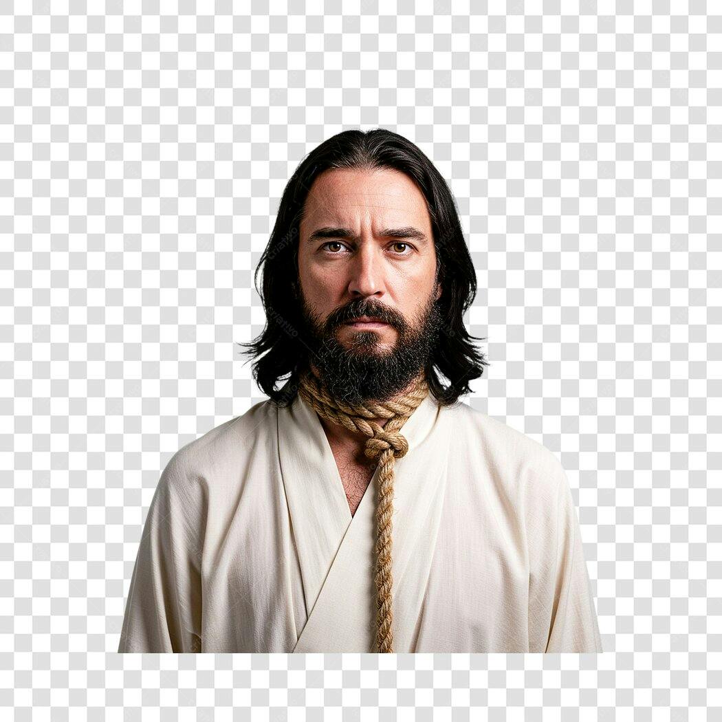 Imagem PNG com fundo transparente Homem barbudo corda pescoço