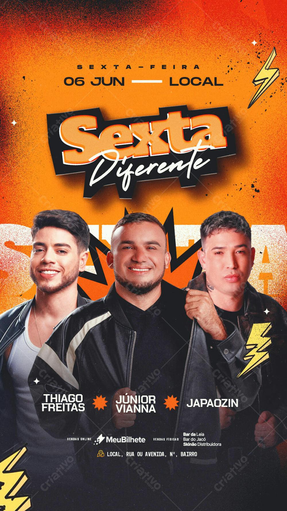 FLYER EVENTO SEXTA DIFERENTE STORY PSD EDITÁVEL