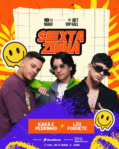 FLYER EVENTO SEXTAZINHA FEED PSD EDITÁVEL