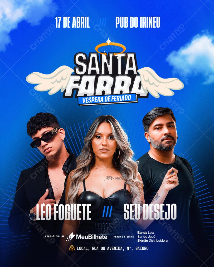 Flyer Festa Véspera de Feriado PSD Editável