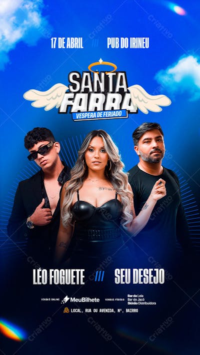 FLYER EVENTO QUINTA SANTA STORY PSD EDITÁVEL