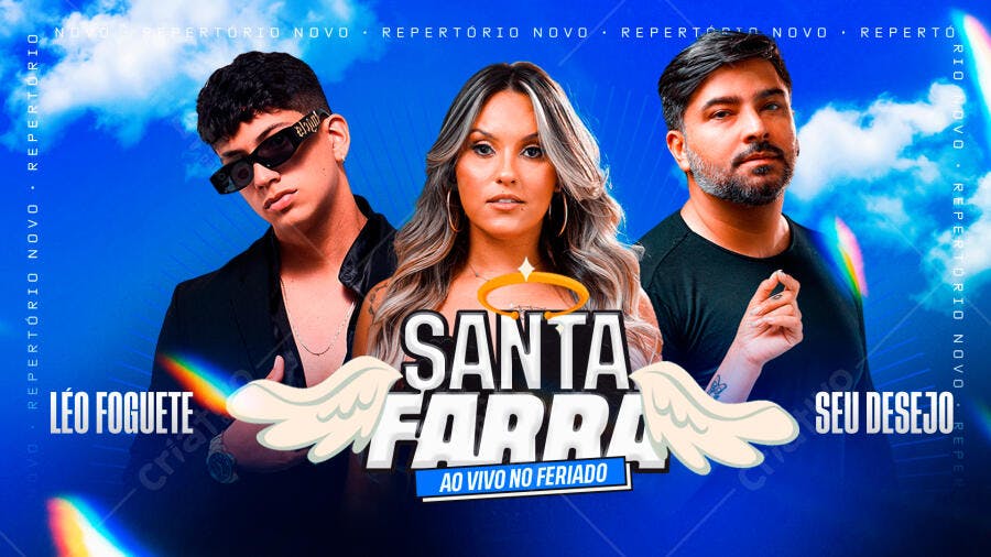 Flyer para Evento Musical Santa Farra PSD Editável