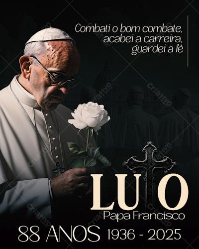 NOTA DE PESAR LUTO PAPA FRANCISCO 2025 SOCIAL MÉDIA 2