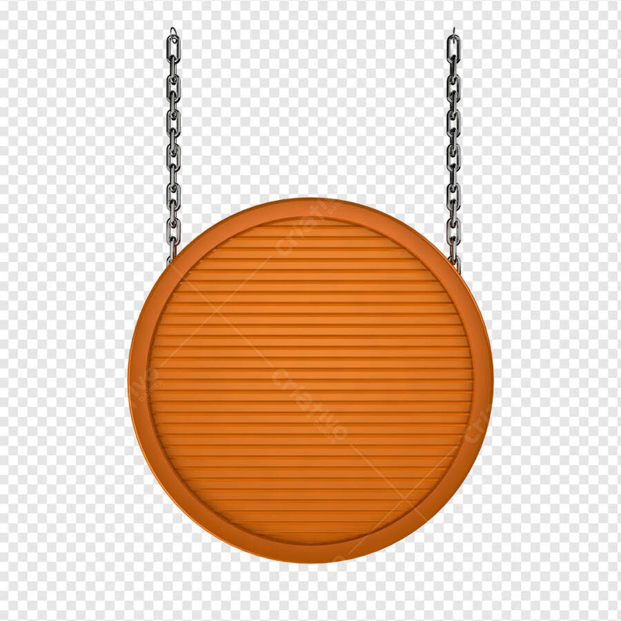 Placa Circular Laranja PSD Editável