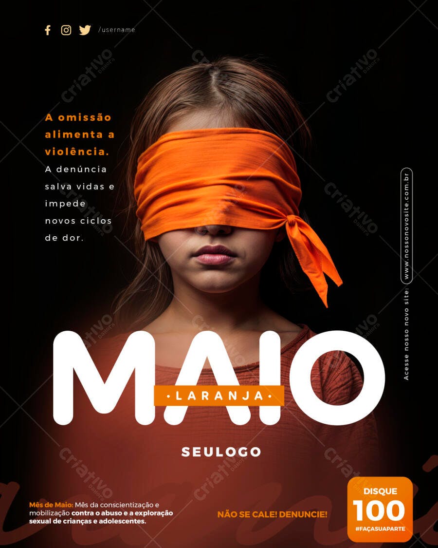 Flyer Maio Laranja PSD Editável