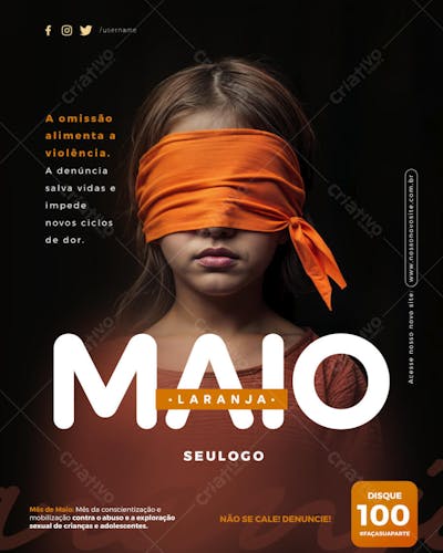 PSD EDITÁVEL • MAIO LARANJA • CONTRA O ABUSO E A EXPLORAÇÃO SEXUAL DE CRIANÇAS E ADOLESCENTES 04-25 - 5
