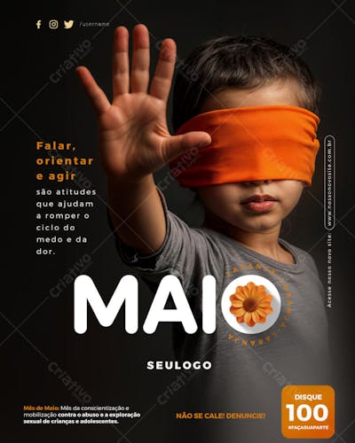 PSD EDITÁVEL • MAIO LARANJA • CONTRA O ABUSO E A EXPLORAÇÃO SEXUAL DE CRIANÇAS E ADOLESCENTES 04-25 - 6