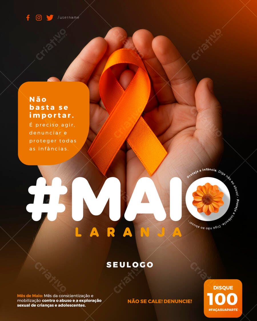 Flyer Maio Laranja PSD Editável