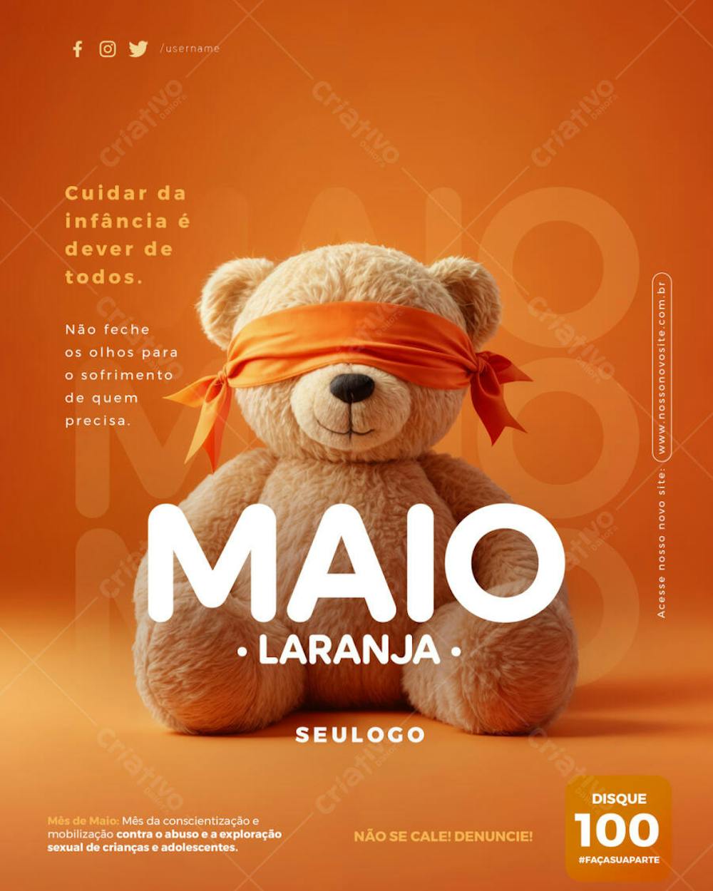 PSD EDITÁVEL • MAIO LARANJA • CONTRA O ABUSO E A EXPLORAÇÃO SEXUAL DE CRIANÇAS E ADOLESCENTES 04-25 - 1