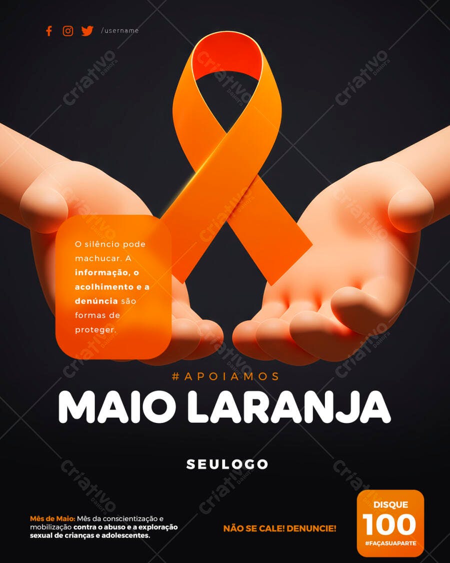 Flyer Maio Laranja PSD Editável