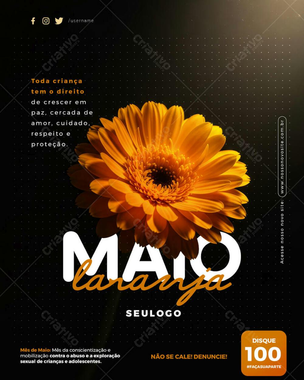 PSD EDITÁVEL • MAIO LARANJA • CONTRA O ABUSO E A EXPLORAÇÃO SEXUAL DE CRIANÇAS E ADOLESCENTES 04-25 - 4