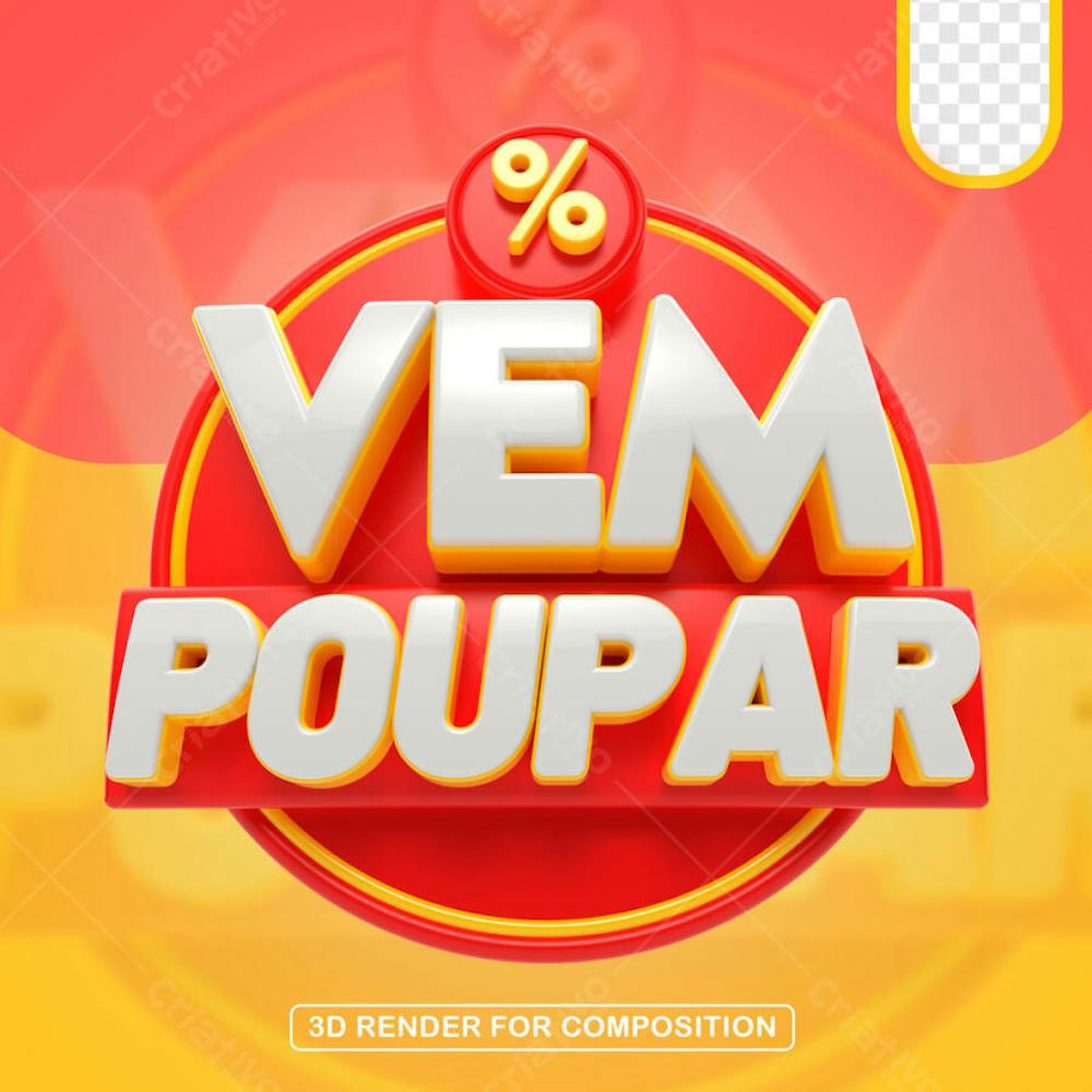 VEM POUPAR VERMELHO SELO EM 3D