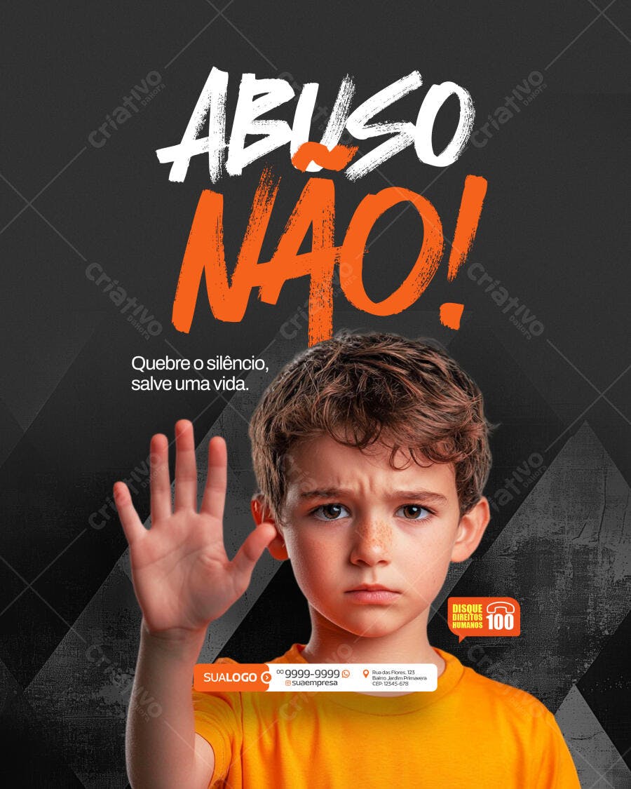 Flyer Contra Abuso Infantil PSD Editável