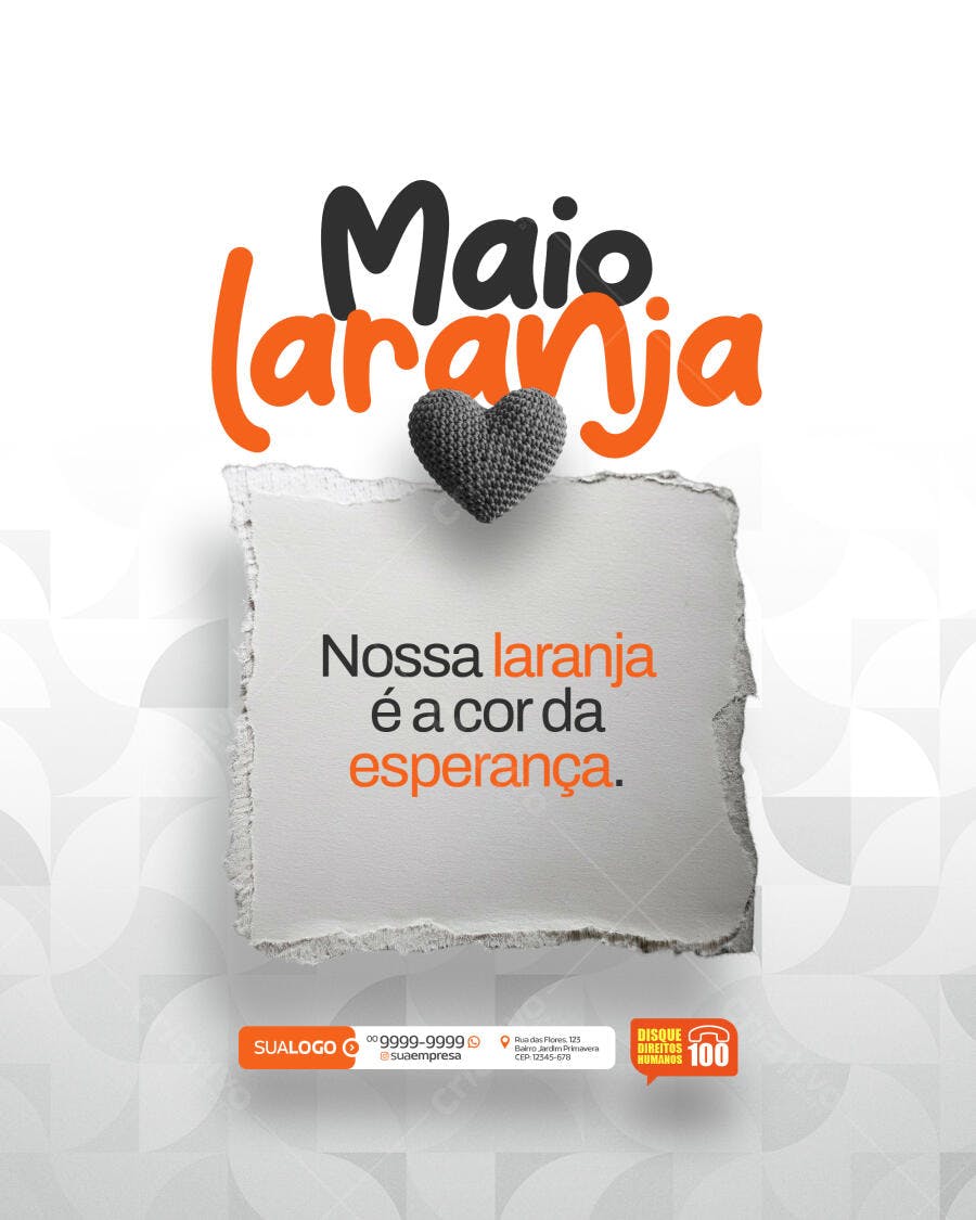 Flyer Maio Laranja PSD Editável