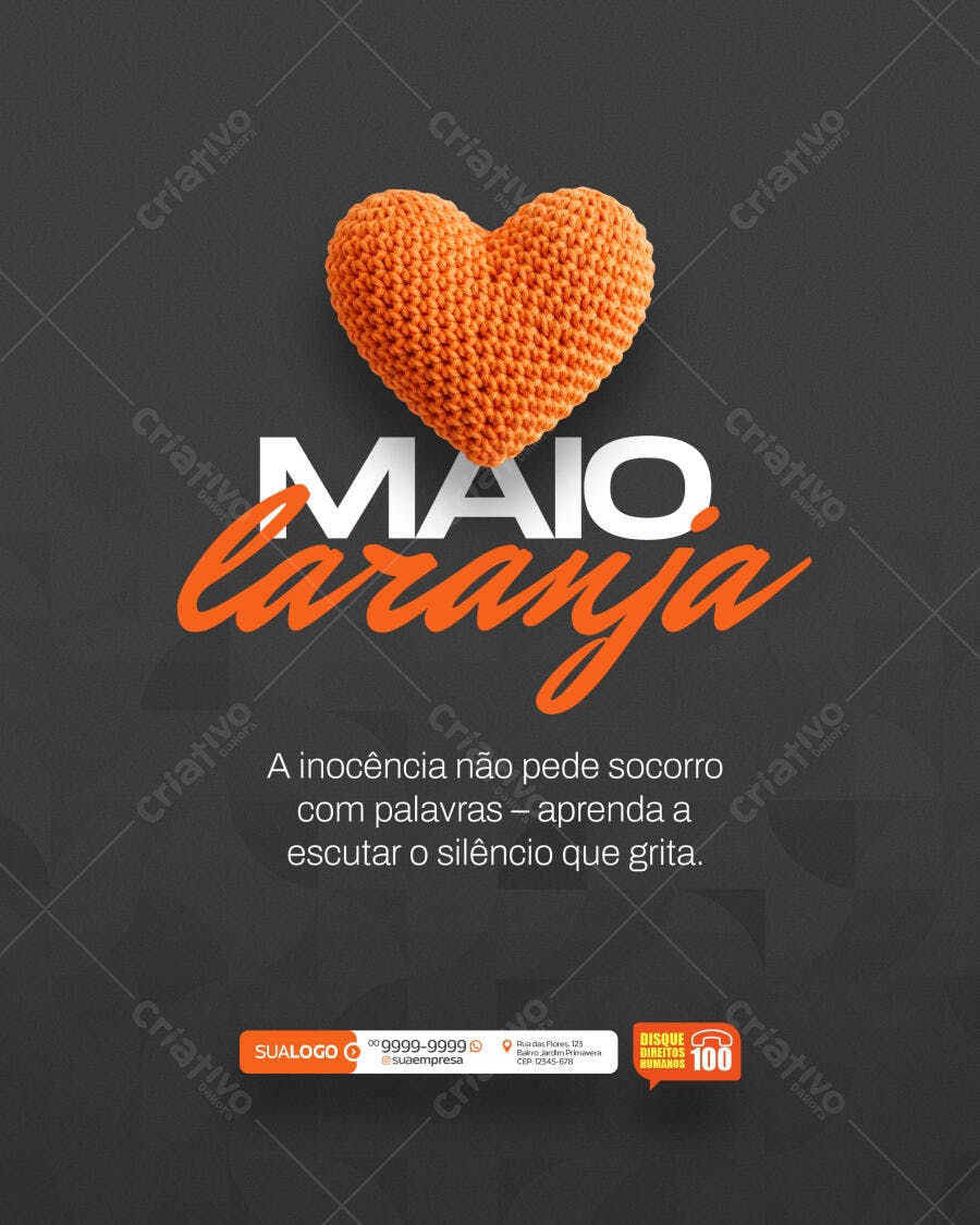 Post para o Maio Laranja PSD Editável