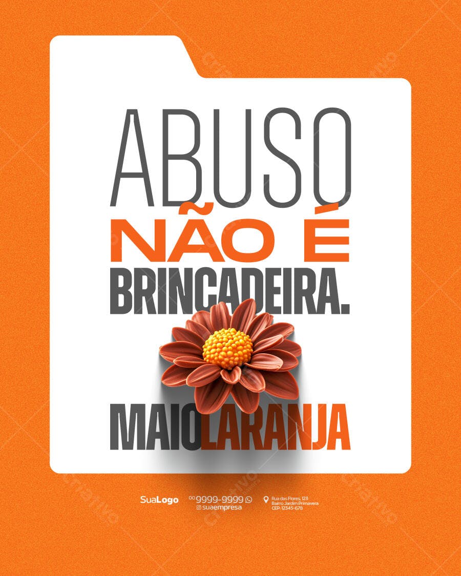 Flyer Maio Laranja PSD Editável