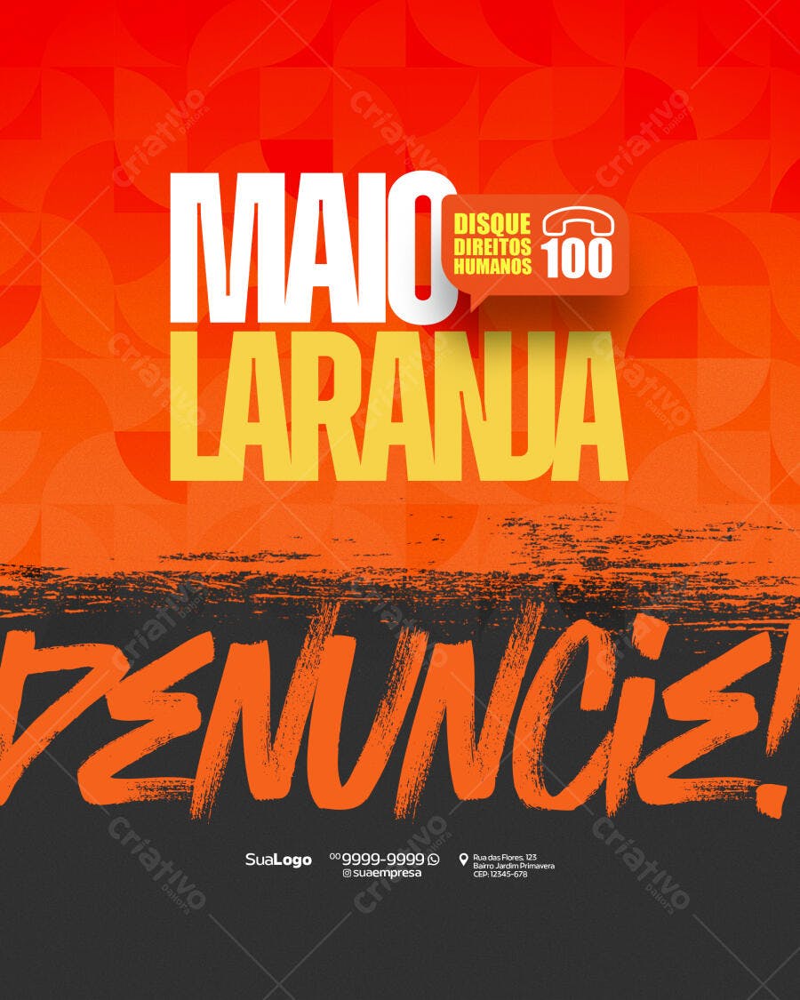 Flyer Maio Laranja PSD Editável