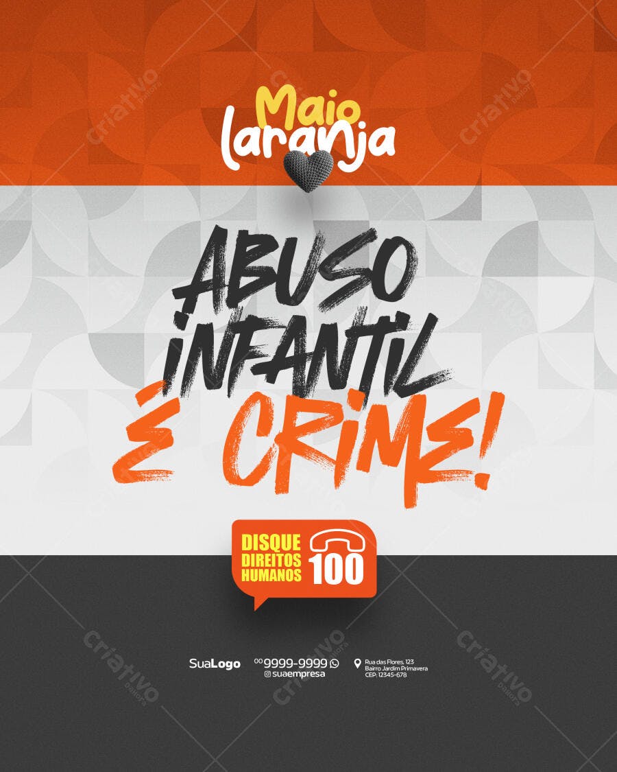 Flyer Maio Laranja PSD Editável