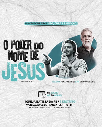 flyer gospel o poder do nome de jesus