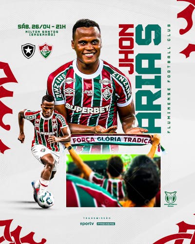 FLYER FUTEBOL BOTAFOGO X FLUMINENSE BRASILEIRÃO 2025
