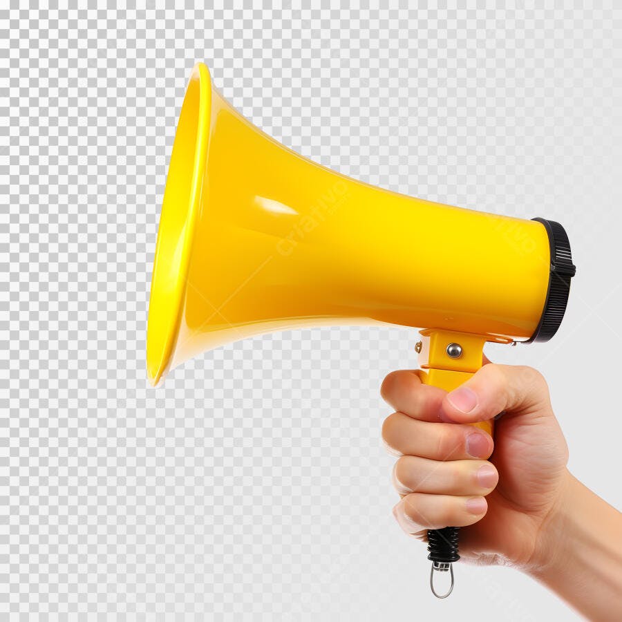 Megafone Amarelo PSD Editável