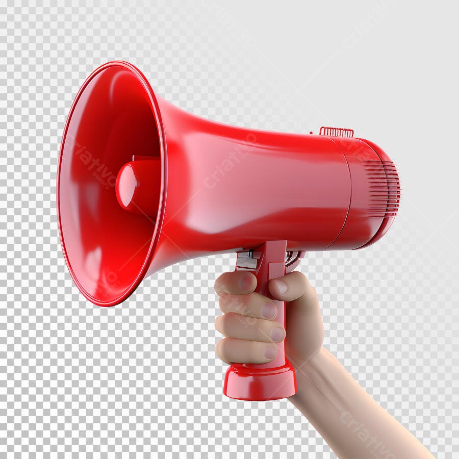 Megafone Vermelho PSD Editável para Anúncios