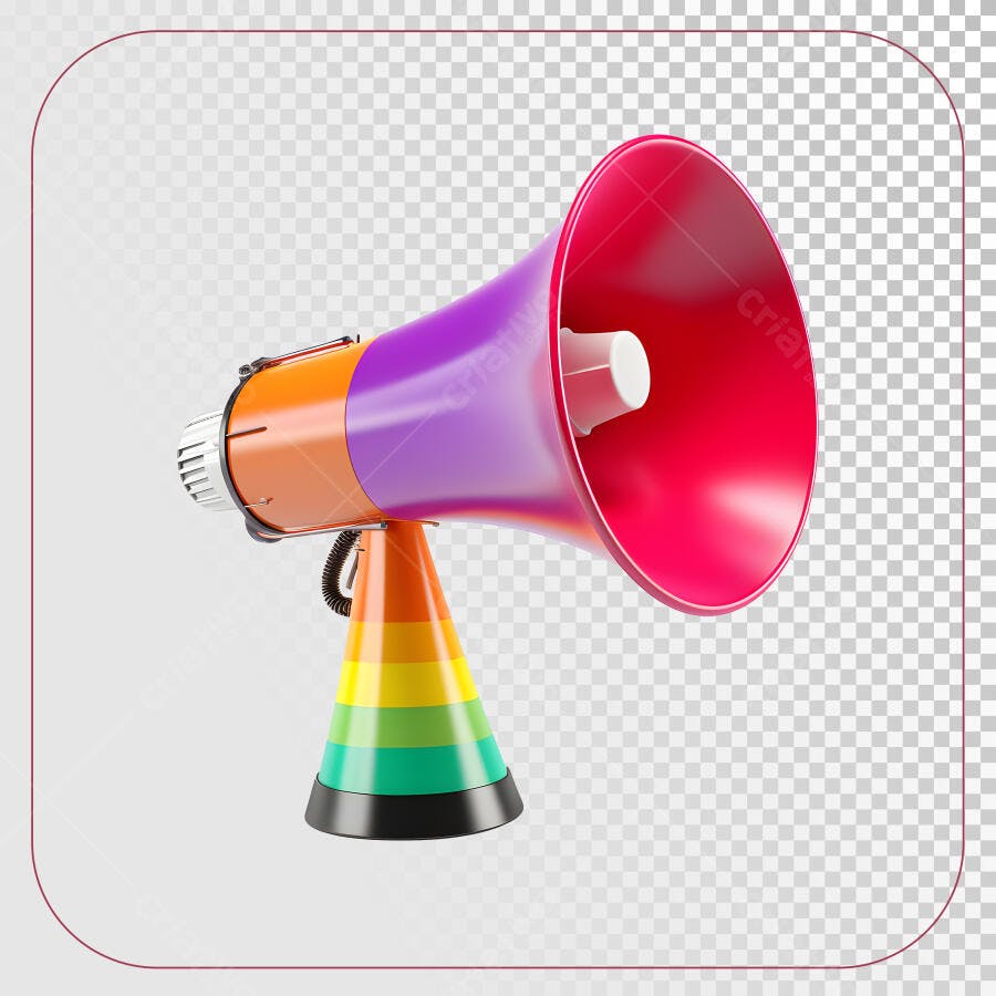 Megafone Arco-Íris PSD Editável