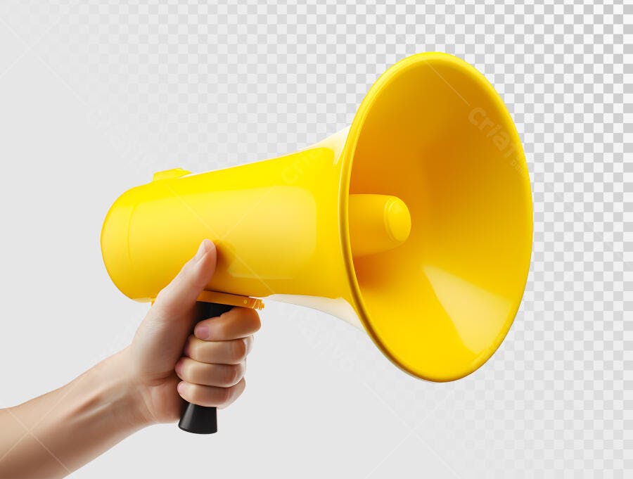 Megafone Amarelo PSD Editável para Anúncios