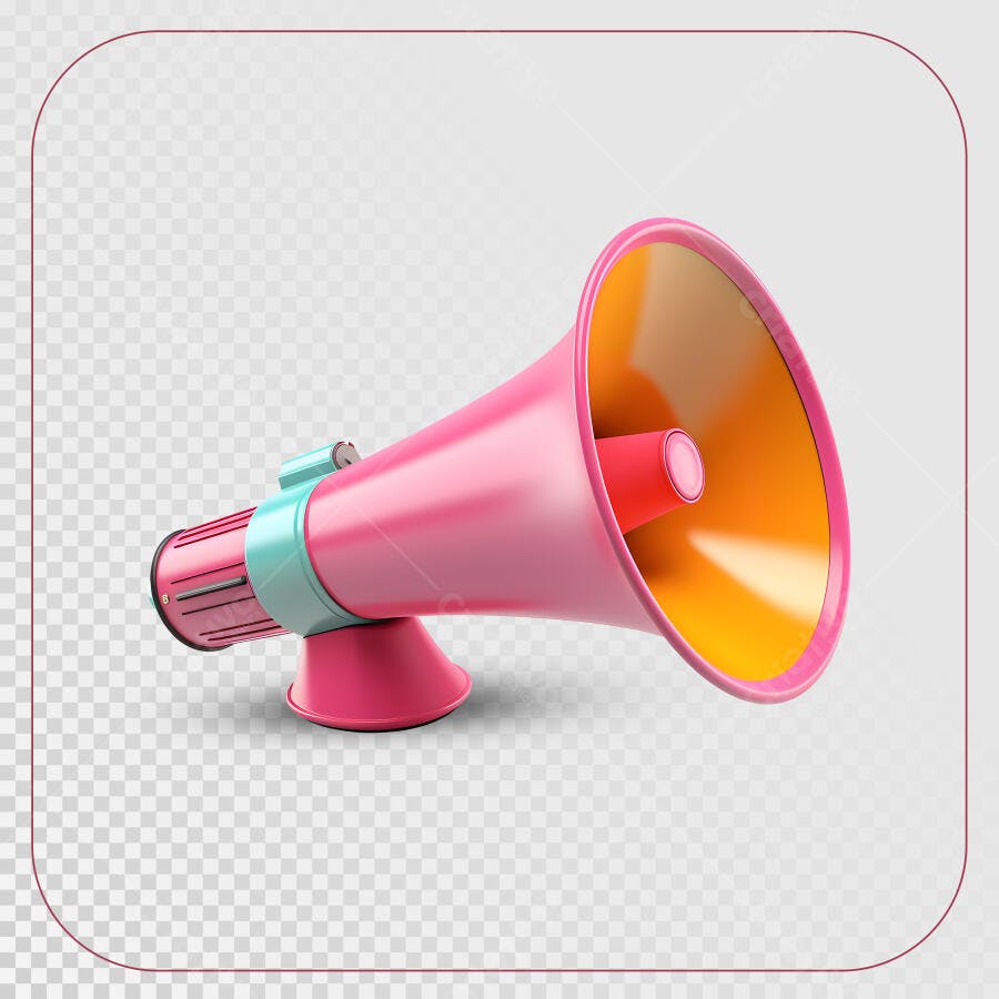 Megafone Rosa e Laranja PSD Editável