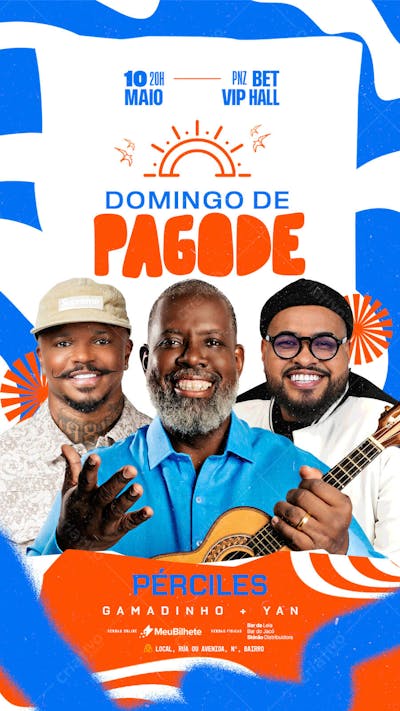 FLYER EVENTO DOMINGO DE PAGODE STORY PSD EDITÁVEL