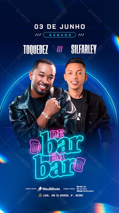 FLYER EVENTO DE BAR EM BAR STORY PSD EDITÁVEL
