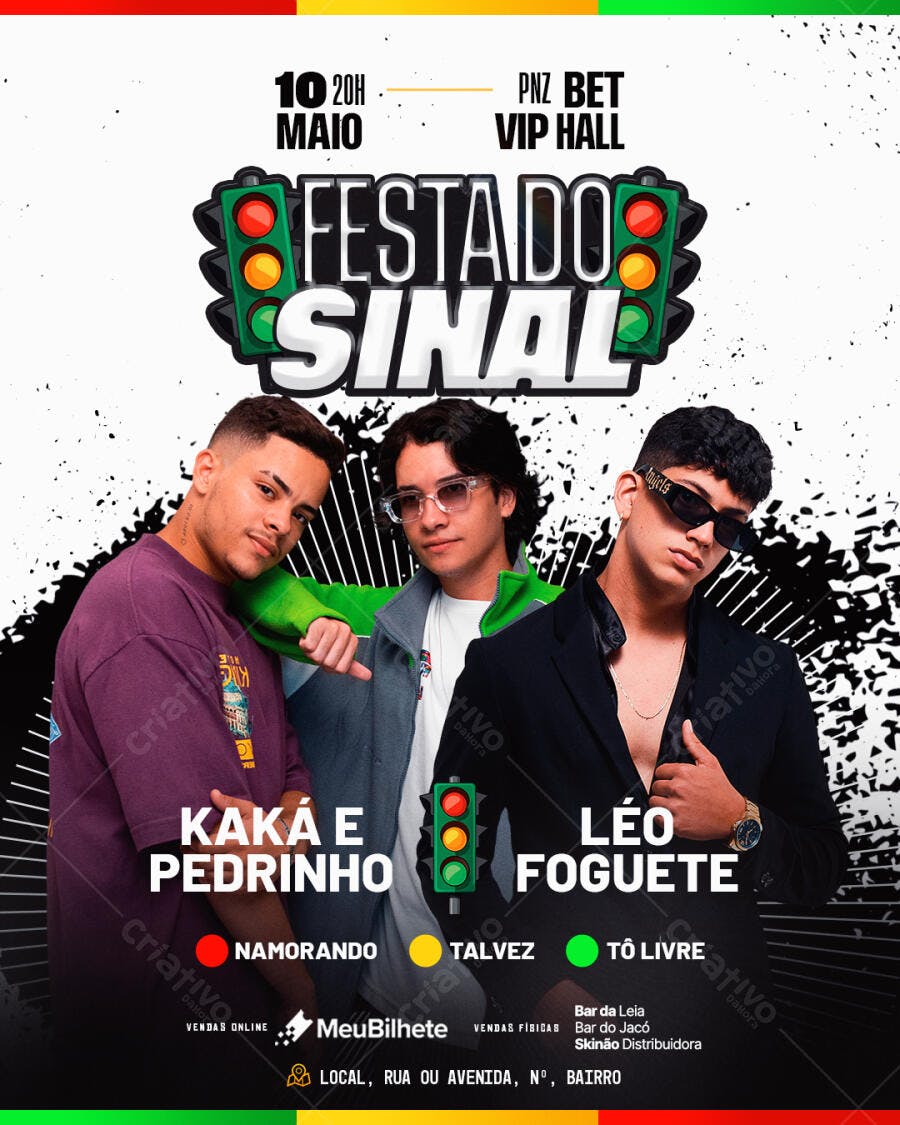 Flyer Festa do Sinal 10 de Maio PSD Editável