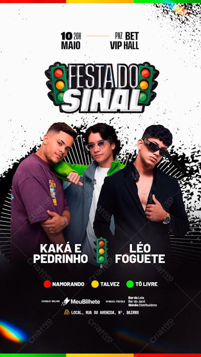 FLYER EVENTO FESTA DO SINAL STORY PSD EDITÁVEL